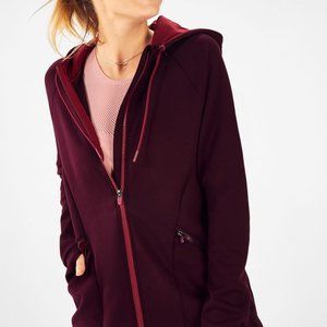 Fabletics Sammy Hooded Jacket M Burgundy/Bayberry